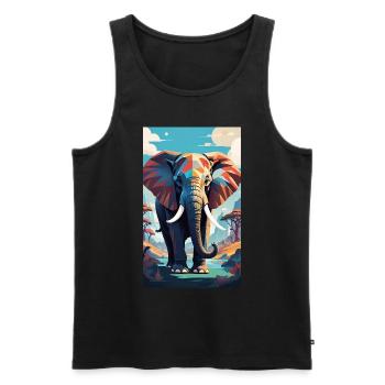 Elephant | Wild Animal | Africa | Children's motifs - Men's Premium Organic Tank Top - black - Front - Michal (187cm)