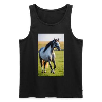 Cheval | Équitation | Animaux | Monture | Coloré - Débardeur bio Premium Homme - noir - Devant - Michal (187cm)