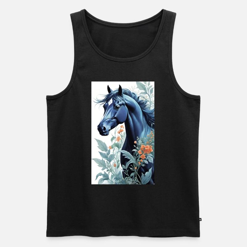 Pferd | reiten | Tier | Reittier | Bunt - Männer Premium Bio Tank Top - Schwarz