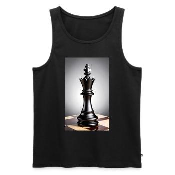 Échecs | Pièce d’échecs | Joueur d’échecs - Débardeur bio Premium Homme - noir - Devant - Michal (187cm)