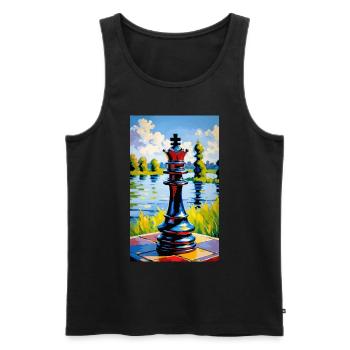 Schach | Schachfigur | Schachspieler - Männer Premium Bio Tank Top - Schwarz - Vorne - AI Model Male 178 light (178cm)