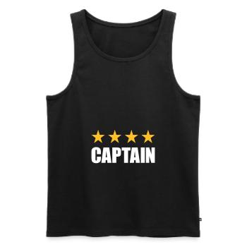 Captain (Vier Sterne in einer Reihe) - Männer Premium Bio Tank Top - Schwarz - Vorne - AI Model Male 178 light (178cm)