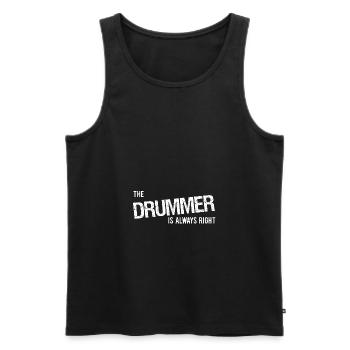 Drummer Schlagzeuger T-Shirt Schlagzeug Drum - Männer Premium Bio Tank Top - Schwarz - Vorne - Michal (187cm)
