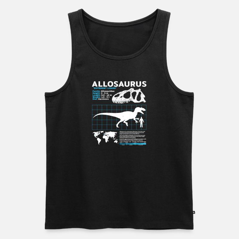 Allosaurus Datenblatt - Männer Premium Bio Tank Top - Schwarz