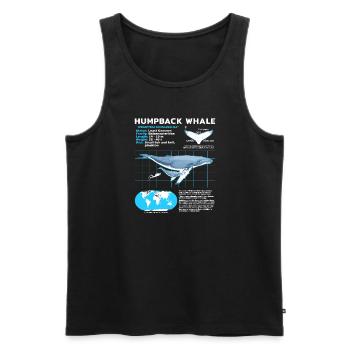 Buckelwal Datenblatt - Männer Premium Bio Tank Top - Schwarz - Vorne - AI Model Male 178 light (178cm)