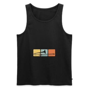 Trombone T-Shirt Trombone Player Gift Retro - Débardeur bio Premium Homme - noir - Devant - Michal (187cm)