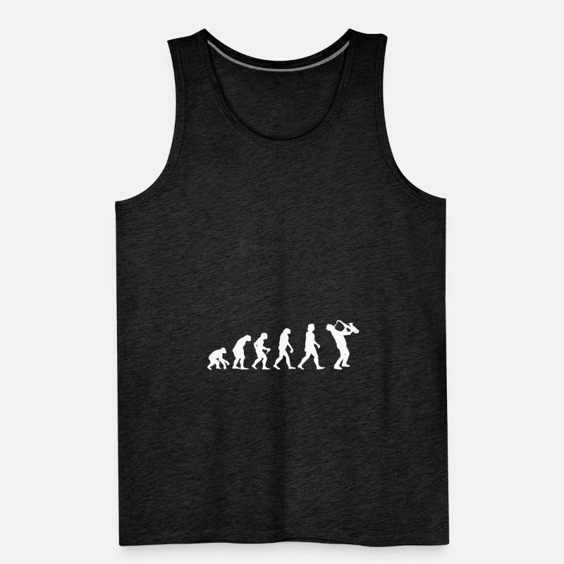 Evolution saxophone musician saxophone gift idea Men's Premium Organic Tank Top