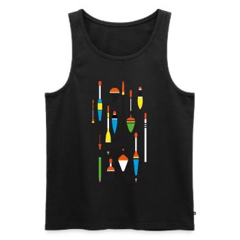 Pose, Schwimmer - Angeln - Anglergeschenk - Männer Premium Bio Tank Top - Schwarz - Vorne - AI Model Male 178 light (178cm)