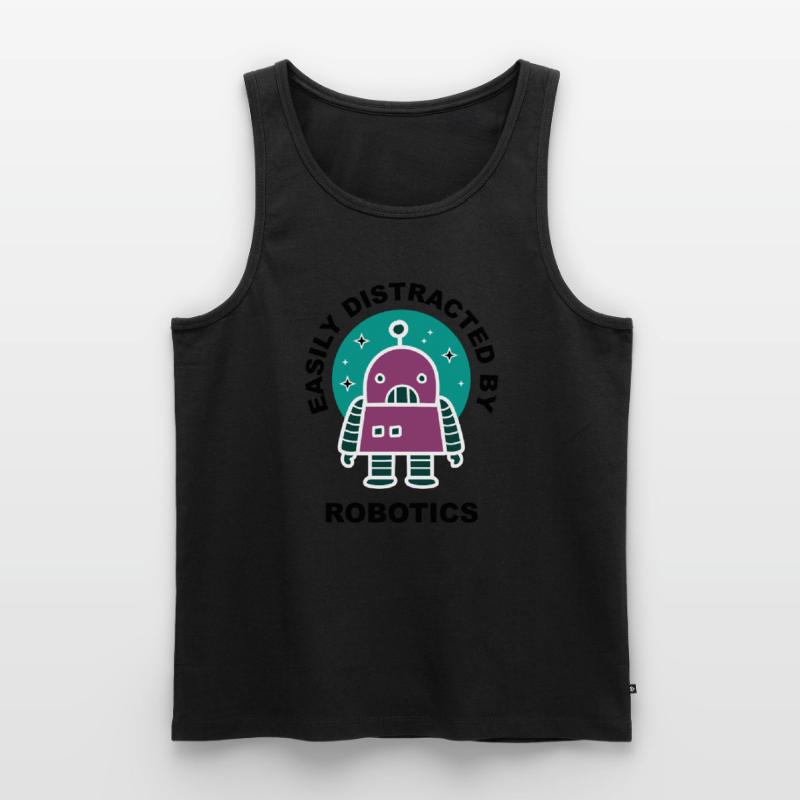 Distracted by Robots Students Robotic Engineer Men's Premium Organic Tank Top
