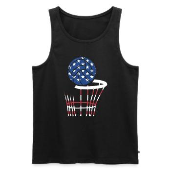 Sport Us Flag Netball - Men's Premium Organic Tank Top - black - Front - AI Model Male 178 light (178cm)