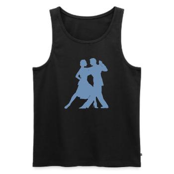 Minimalist Dance Silhouette Latin American - Men's Premium Organic Tank Top - black - Front - AI Model Male 178 light (178cm)