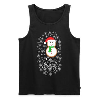Santa Snowman - Men's Premium Organic Tank Top - black - Front - AI Model Male 178 light (178cm)