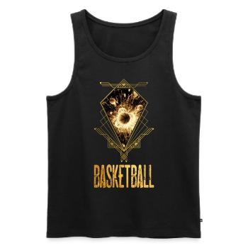 Basketball Ball Gold Basketball Player Player - Men's Premium Organic Tank Top - black - Front - Michal (187cm)