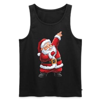 Dabbing Nikolaus Santa Claus Applaus Beifall - Männer Premium Bio Tank Top - Schwarz - Vorne - AI Model Male 178 light (178cm)
