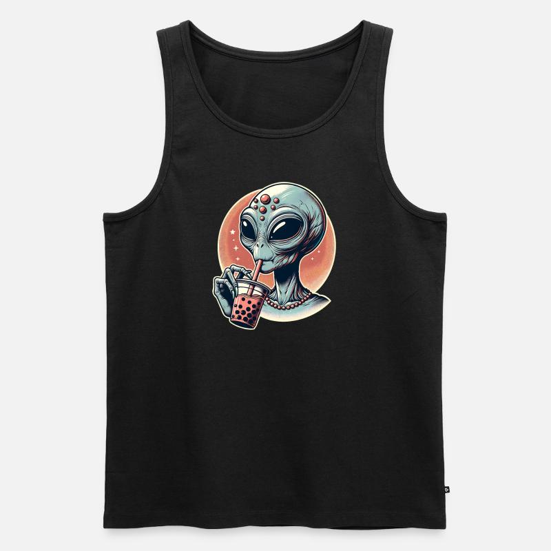 Alien Bubble Tea - Männer Premium Bio Tank Top - Schwarz