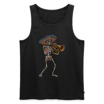 Tuba Squelette Mexicain - Débardeur bio Premium Homme - noir - Devant - Michal (187cm)