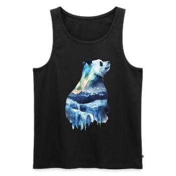 Panda - Männer Premium Bio Tank Top - Schwarz - Vorne - Michal (187cm)