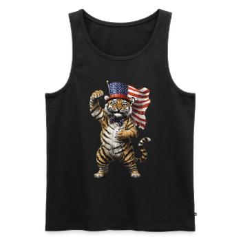 Tiger - Männer Premium Bio Tank Top - Schwarz - Vorne - Michal (187cm)