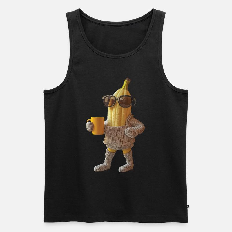 Banane - Männer Premium Bio Tank Top - Schwarz