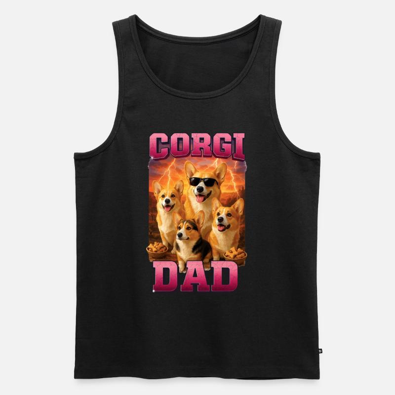 Corgi - Männer Premium Bio Tank Top - Schwarz