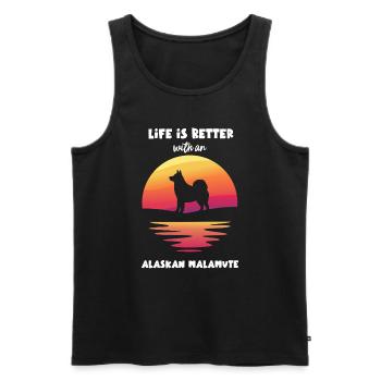 Alaskan Malamute Hund - Männer Premium Bio Tank Top - Schwarz - Vorne - Michal (187cm)