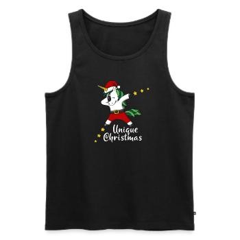unique christmas Christmas unicorn unicorn dab - Men's Premium Organic Tank Top - black - Front - Michal (187cm)