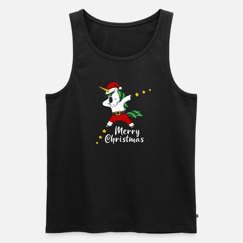 Joyeux Noël Licorne dabing - Débardeur bio Premium Homme - noir