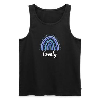 Blau Regenbogen Zwanzig Jahre 20. Geburtstag - Männer Premium Bio Tank Top - Schwarz - Vorne - Michal (187cm)