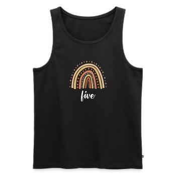 Orange Rainbow Five Years 5th Birthday - Men's Premium Organic Tank Top - black - Front - Michal (187cm)