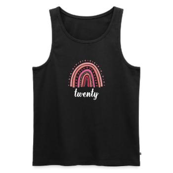 Rot Regenbogen Zwanzig Jahre 20. Geburtstag - Männer Premium Bio Tank Top - Schwarz - Vorne - Michal (187cm)