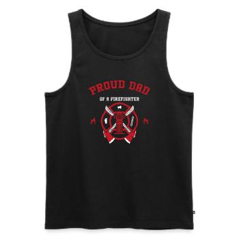 Fier papa d’un pompier - Débardeur bio Premium Homme - noir - Devant - Michal (187cm)