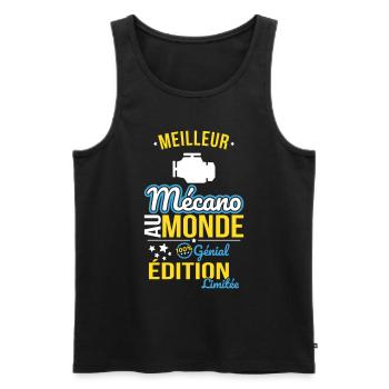 Meilleur Mécano au monde - 100% génial - Débardeur bio Premium Homme - noir - Devant - Michal (187cm)