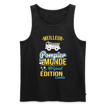 Best Firefighter in the World - 100% Awesome - Men's Premium Organic Tank Top - black - Front - AI Model Male 178 light (178cm)