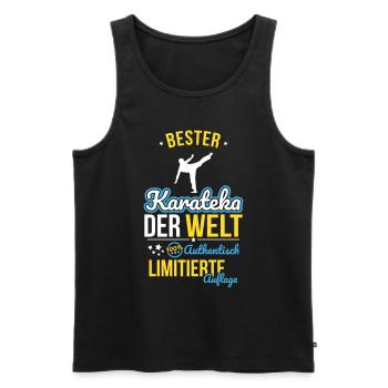 Best Karateka in the World - 100% Authentic - Men's Premium Organic Tank Top - black - Front - AI Model Male 178 light (178cm)