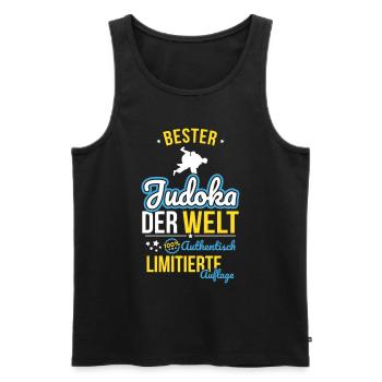 Best Judoka in the World - 100% Authentic - Men's Premium Organic Tank Top - black - Front - AI Model Male 178 light (178cm)