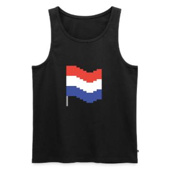 Netherlands Flag Pixel Art - Men's Premium Organic Tank Top - black - Front - AI Model Male 178 light (178cm)