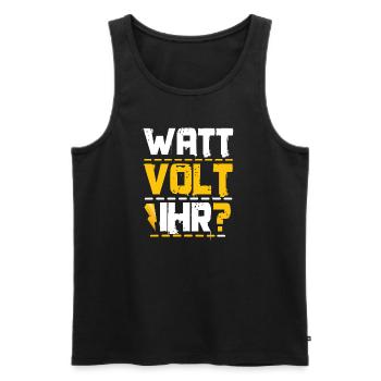 Watt volt ihr? Spruch Geschenkidee Elektrizität - Männer Premium Bio Tank Top - Schwarz - Vorne - AI Model Male 178 light (178cm)