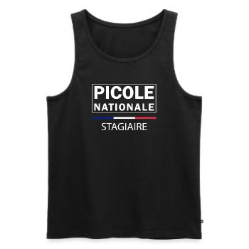 Picole Nationale - Stagiaire - Débardeur bio Premium Homme - noir - Devant - Michal (187cm)