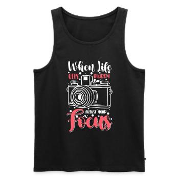 Fotografie Fotografin Bild - Männer Premium Bio Tank Top - Schwarz - Vorne - AI Model Male 178 light (178cm)