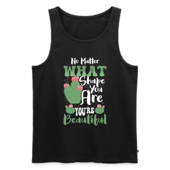 Cactus Spines Flowerpot Holiday - Men's Premium Organic Tank Top - black - Front - AI Model Male 178 light (178cm)