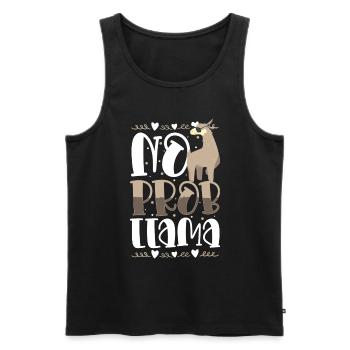 Lama Lamas Wolle - Männer Premium Bio Tank Top - Schwarz - Vorne - AI Model Male 178 light (178cm)