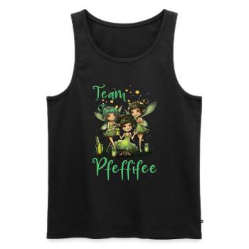 Team Pfeffifee Pfefferminz Likör Saufen JGA - Männer Premium Bio Tank Top - Schwarz - Vorne - AI Model Male 178 light (178cm)