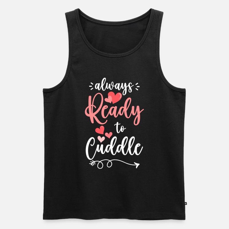 Kuscheln Teddybär Partner Kinder - Männer Premium Bio Tank Top - Schwarz