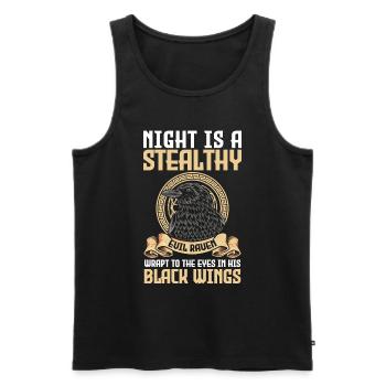 Raven Raven Munin - Men's Premium Organic Tank Top - black - Front - AI Model Male 178 light (178cm)