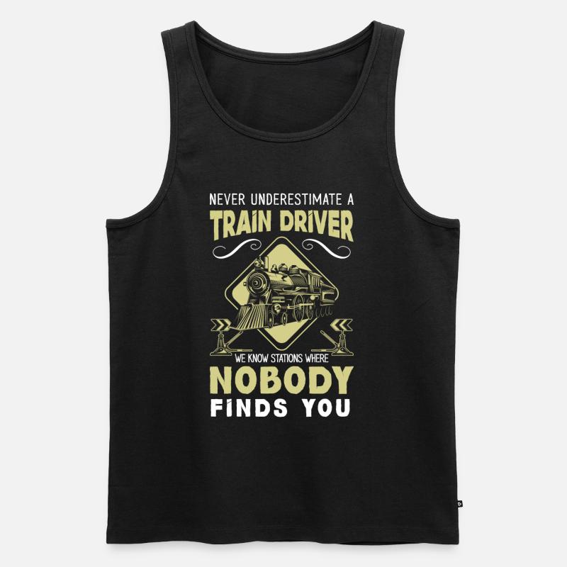 Zugführer Lok Schaffner - Männer Premium Bio Tank Top - Schwarz