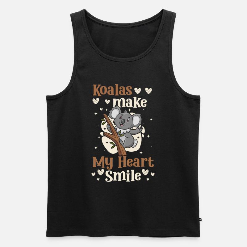 Eukalyptus Tier Fell Baum - Männer Premium Bio Tank Top - Schwarz