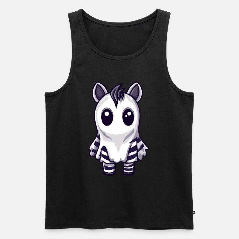 Zebra Halloween Comic Geist - Männer Premium Bio Tank Top - Schwarz
