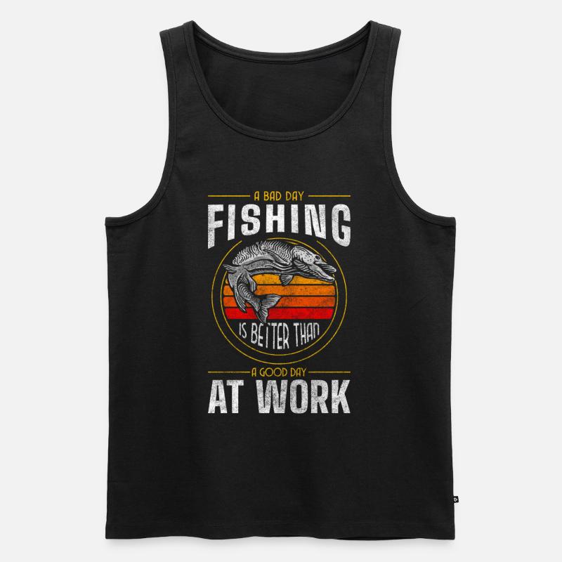 Fischen Ausflug Köder - Männer Premium Bio Tank Top - Schwarz