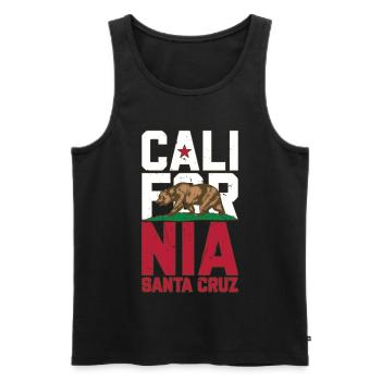 Santa Cruz California vintage retro flag bear - Men's Premium Organic Tank Top - black - Front - AI Model Male 178 light (178cm)