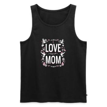 Design mignon - J’aime ma mère - Débardeur bio Premium Homme - noir - Devant - Michal (187cm)